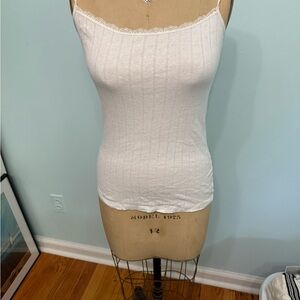 Elegant White Lace Trim Camisole